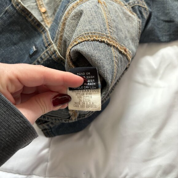 Vintage Blu Jeanious Womens Size Small Blue Denim Jean Jacket Streetwear Y2K 90s - Picture 9 of 11